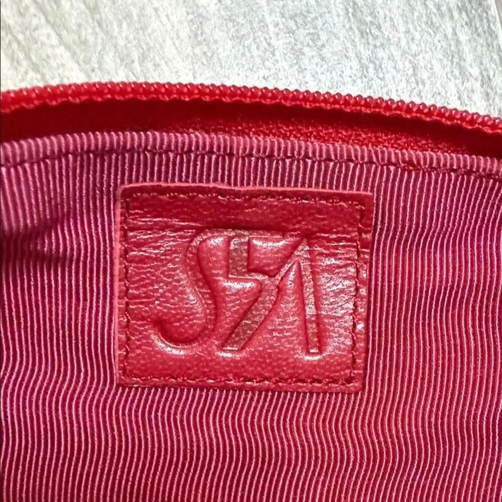 Saks Fifth Avenue Red Sequin Zipper Bag